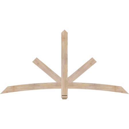 Ekena Millwork Alberta Smooth Timber Gable Bracket, Douglas Fir, 72"W x 36"H x 1 1/2"D x 3 1/2"F, 12/12 Pitch GBW072X36X0204ALB00SDF